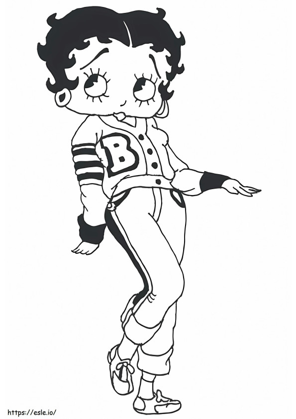 Coloriage Cool Betty Boop à imprimer dessin