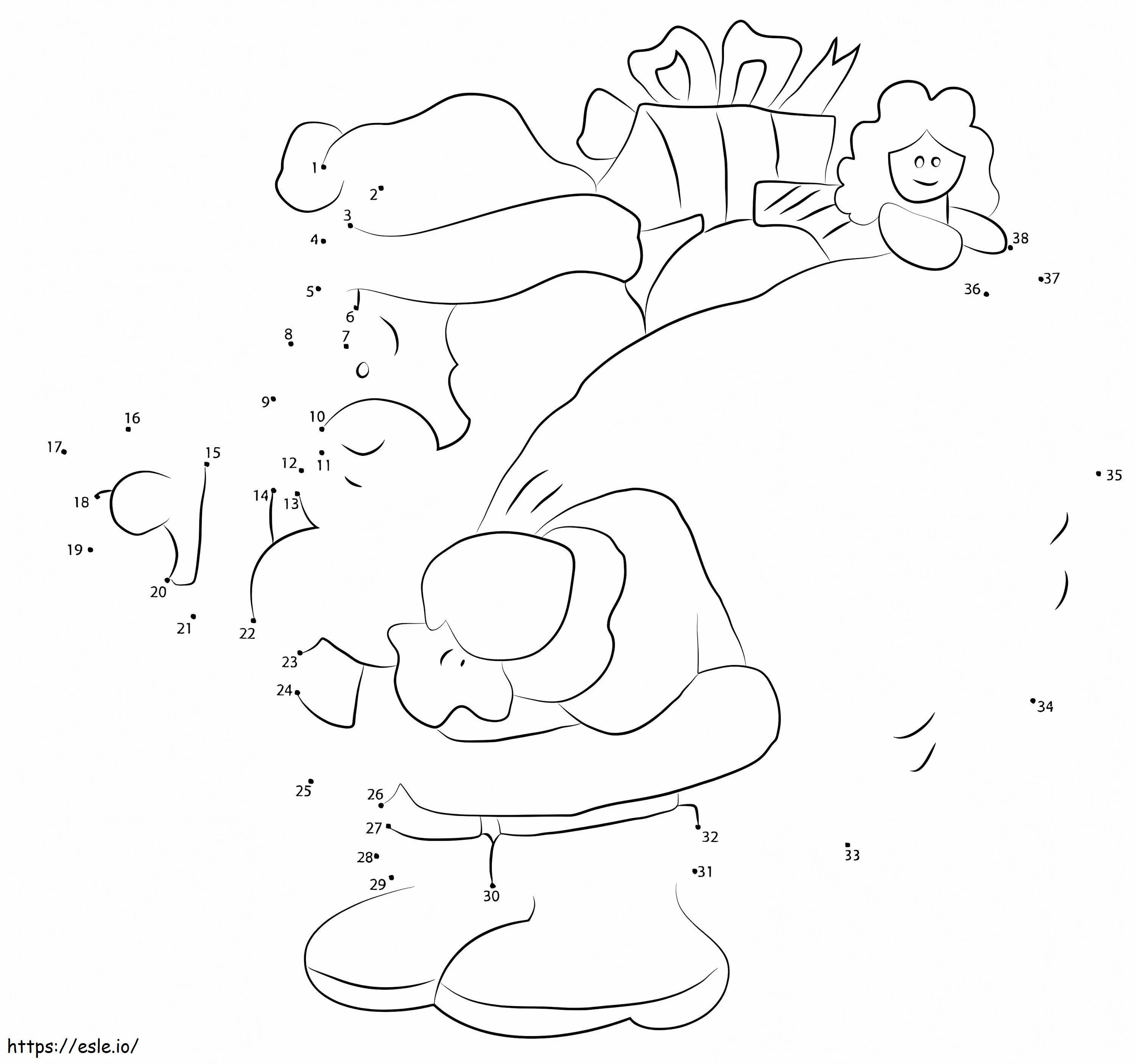 Santa Claus With Gifts Dot To Dots coloring page