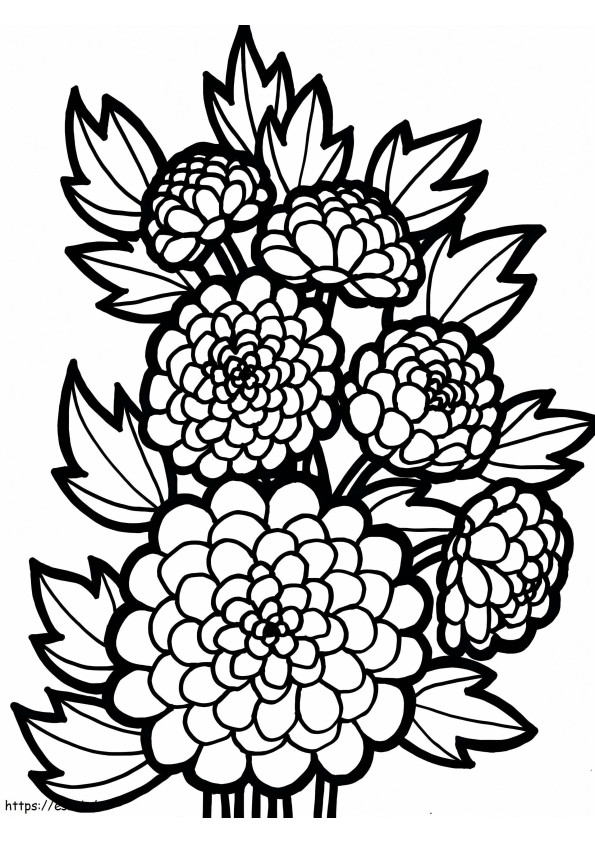 Coloriage Imprimer des fleurs de Dahlia à imprimer dessin