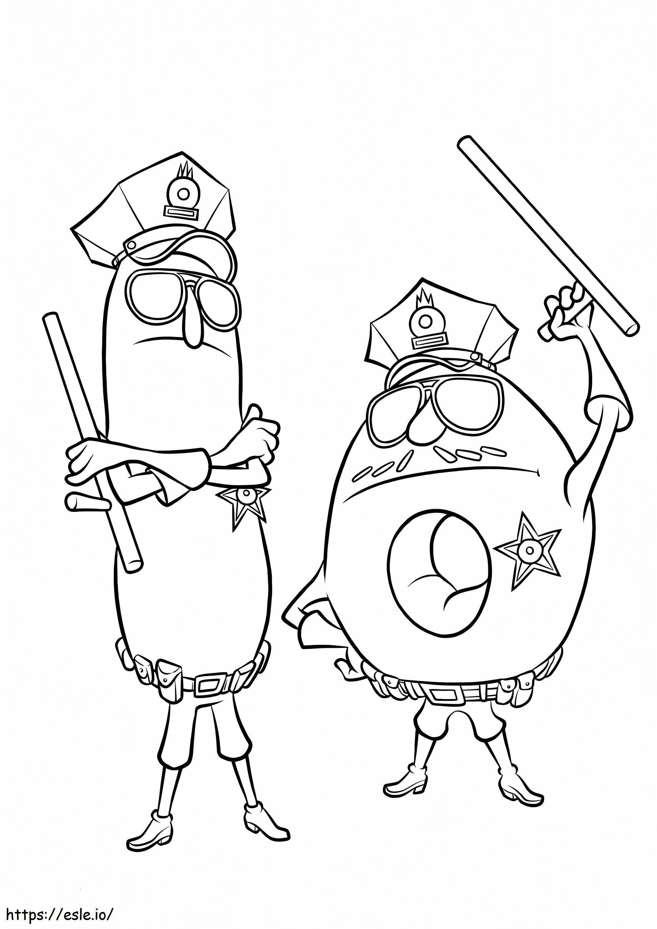 Donut e amigo de desenho animado para colorir