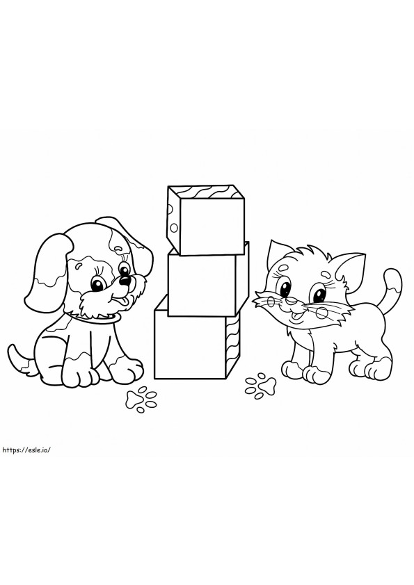 Dog And Cat With Toys