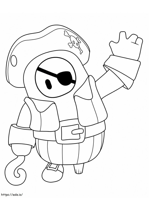 Pirate Skin Fall Guys coloring page