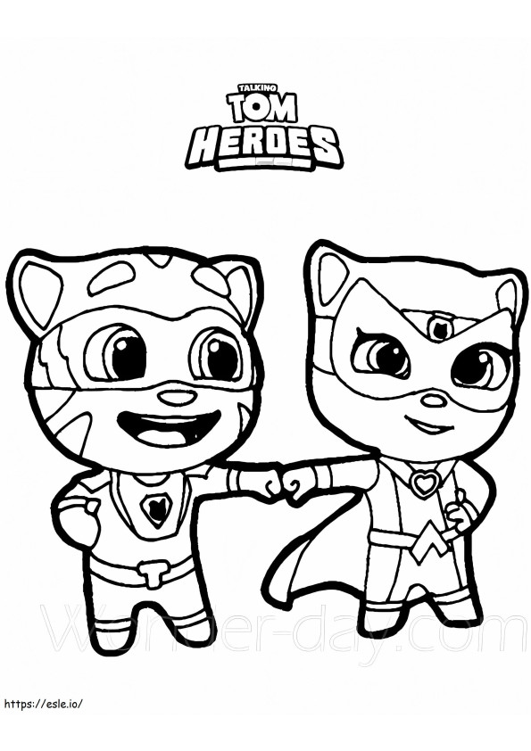 Hero Tom And Angela coloring page