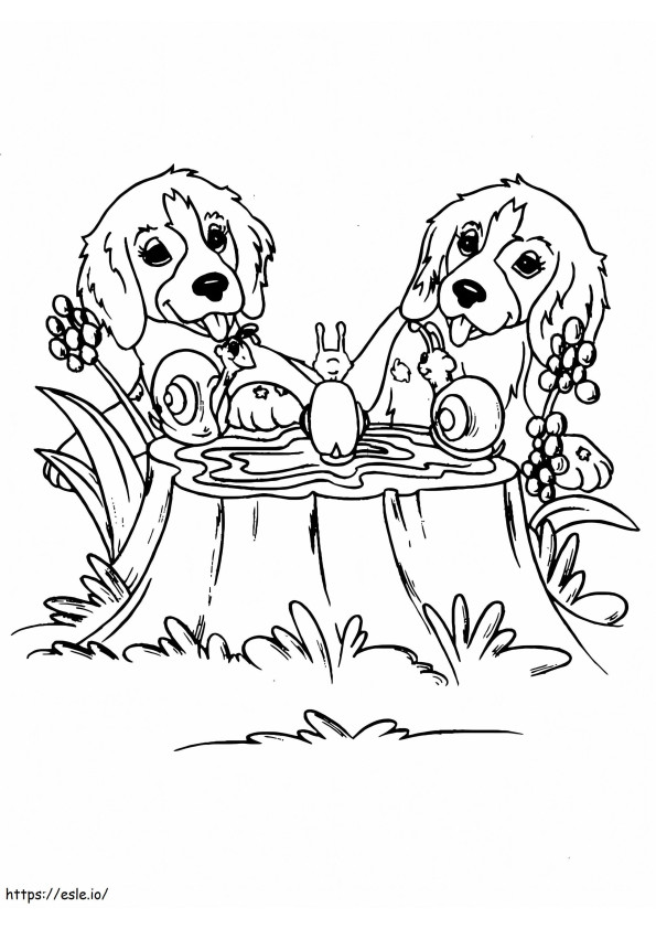 Puppy And Snail coloring page