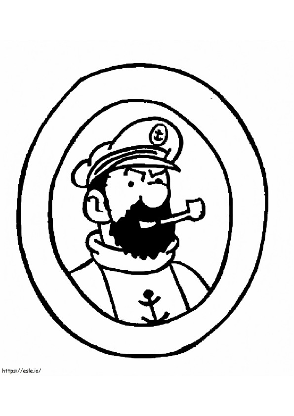 Kapteeni Haddock Tintinistä värityskuva
