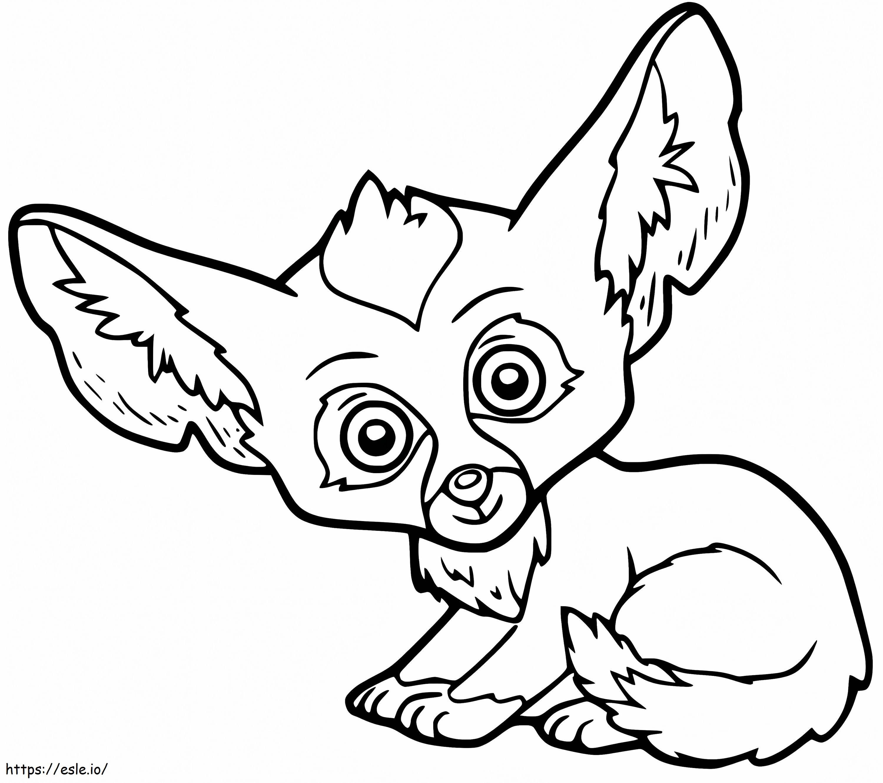 Disegno da colorare: Cucciolo di volpe Fennec