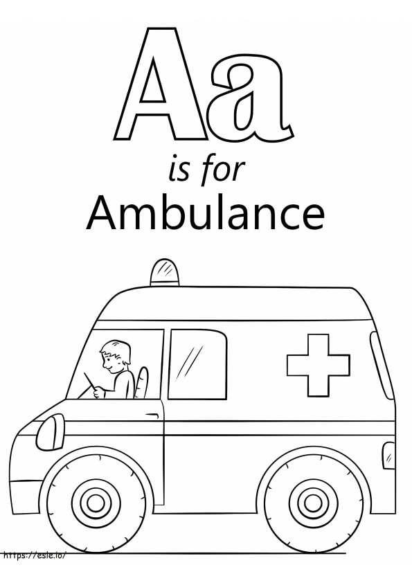 Scrisoarea de ambulanță A de colorat