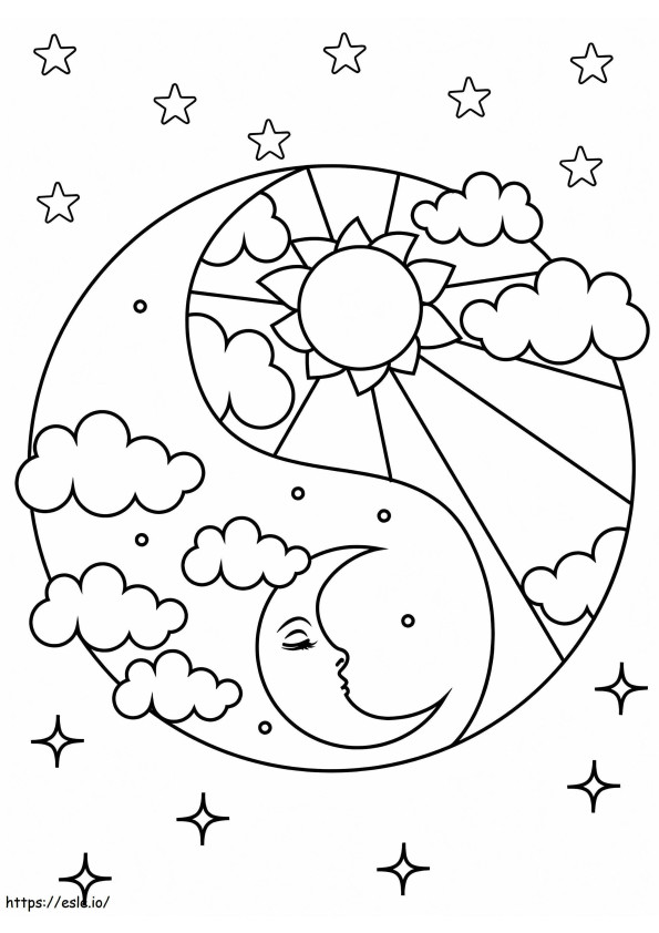 Sun And Moon To Print coloring page