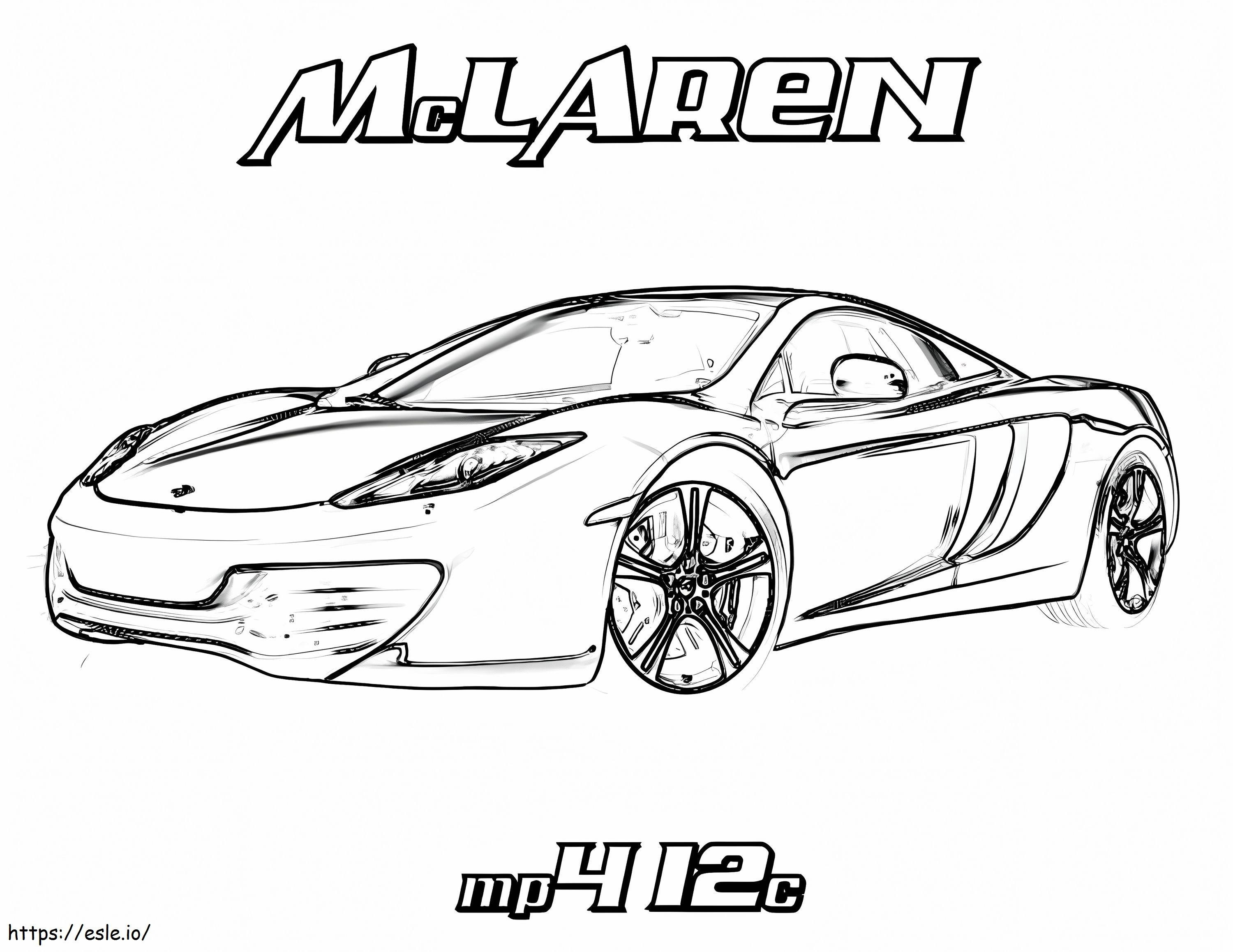 McLaren MP4 12C coloring page