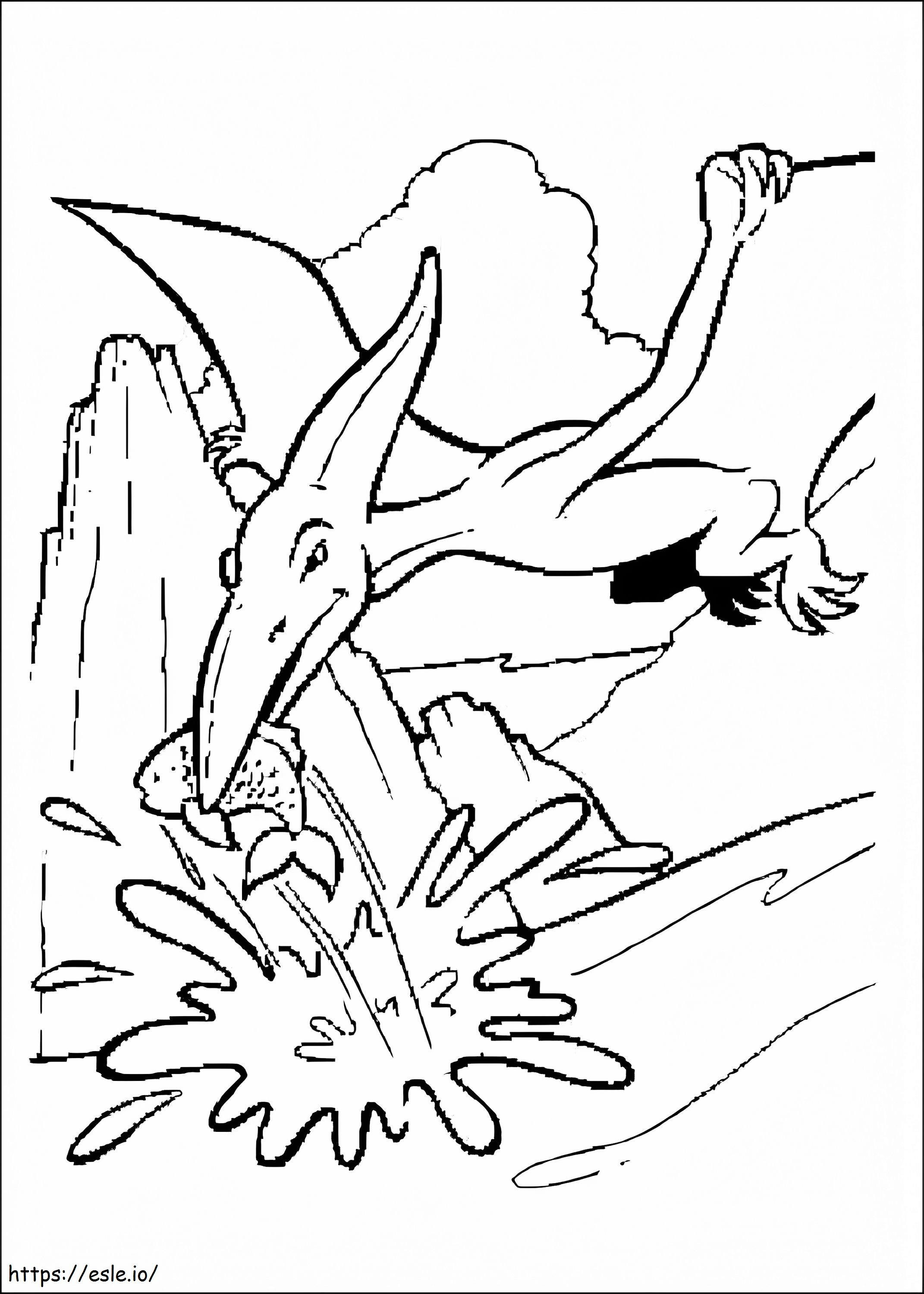 Pterodactylus ving een vis kleurplaat kleurplaat