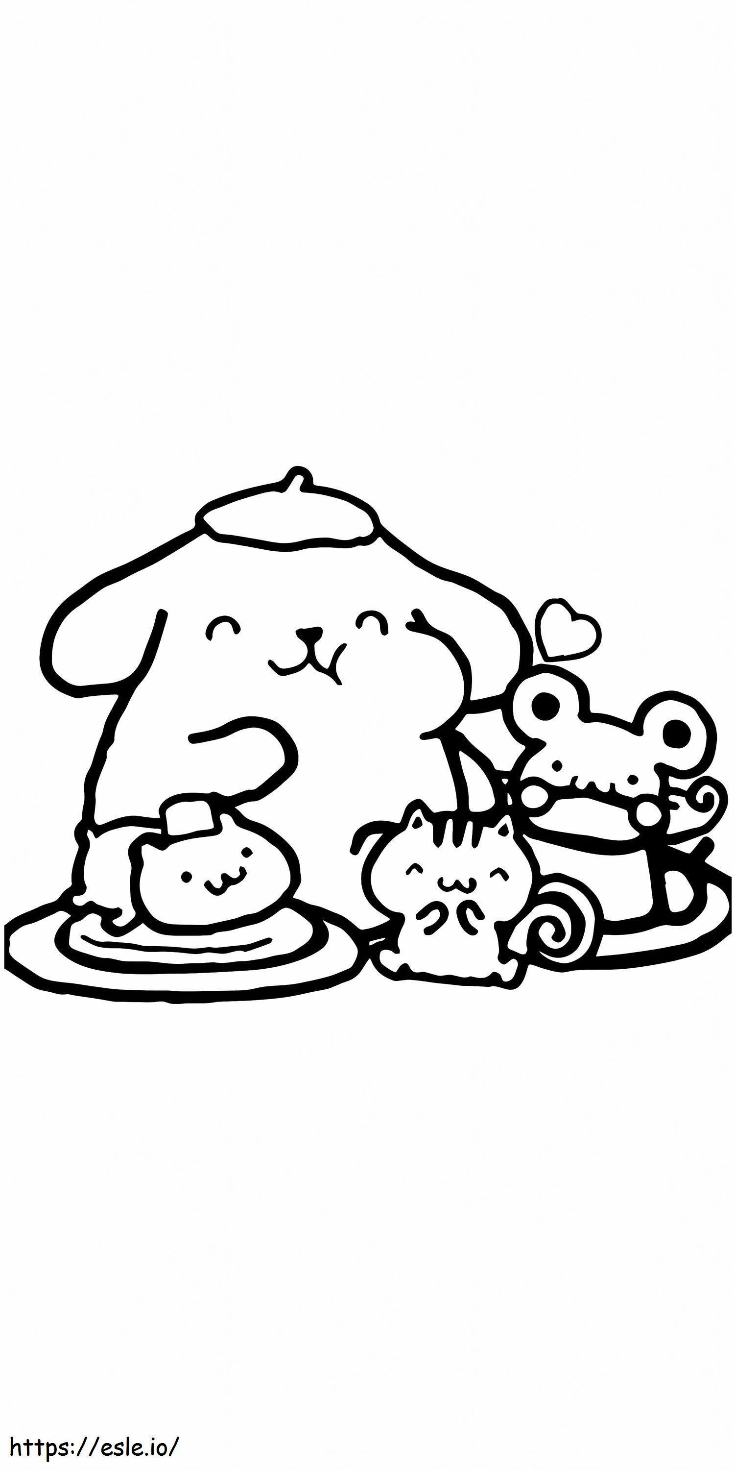 Pompompurin kiitospäivä värityskuva