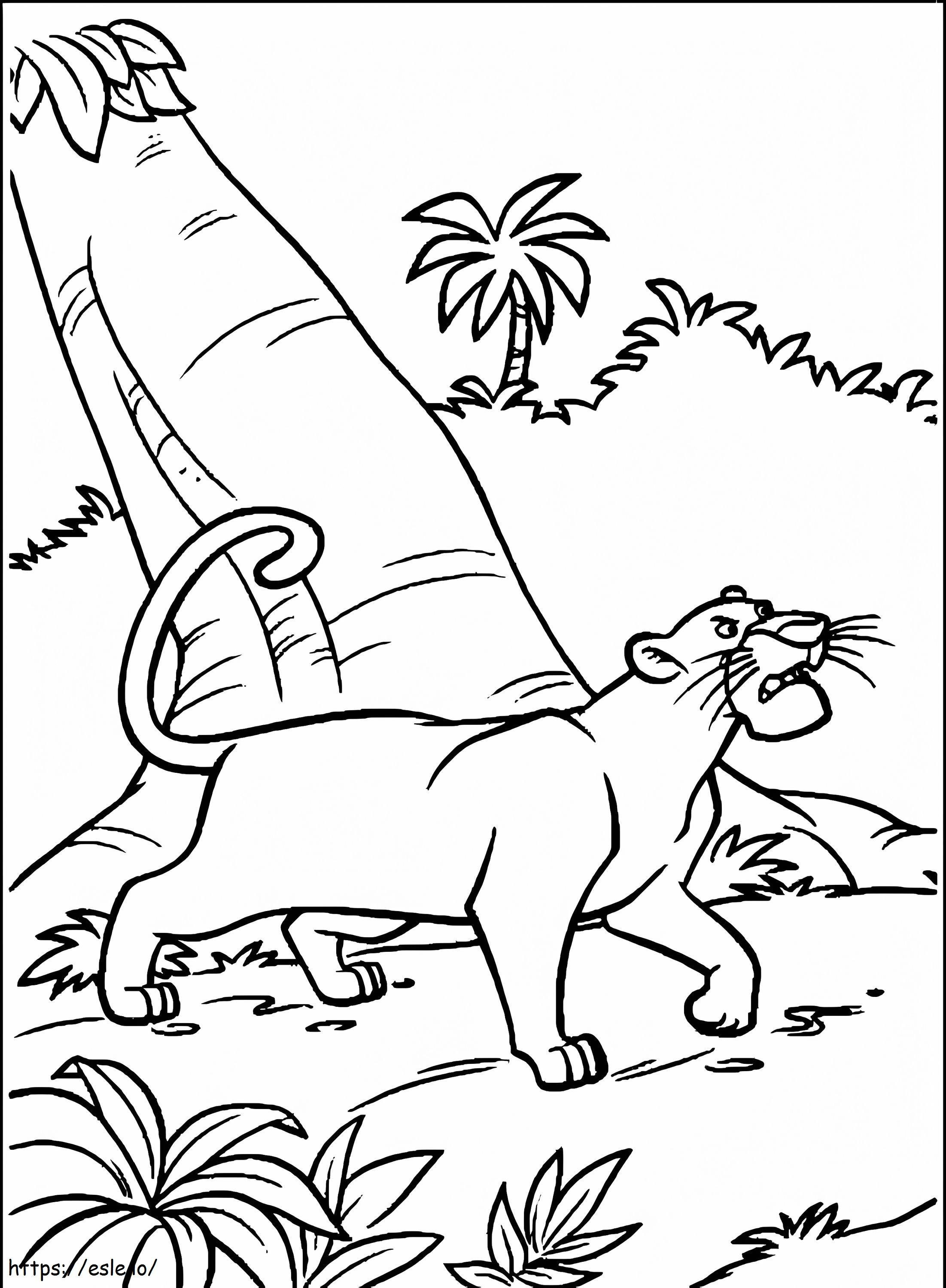 Bagheera Walking In The Jungle coloring page