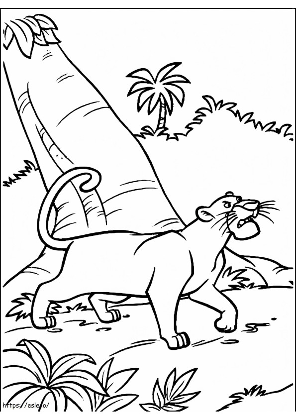Bagheera Walking In The Jungle coloring page