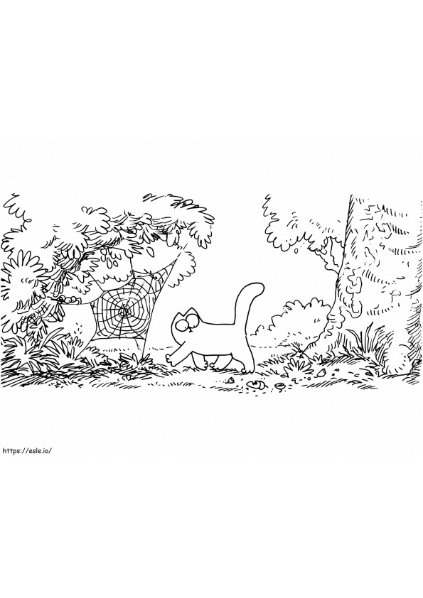 Simons Cat Walking coloring page