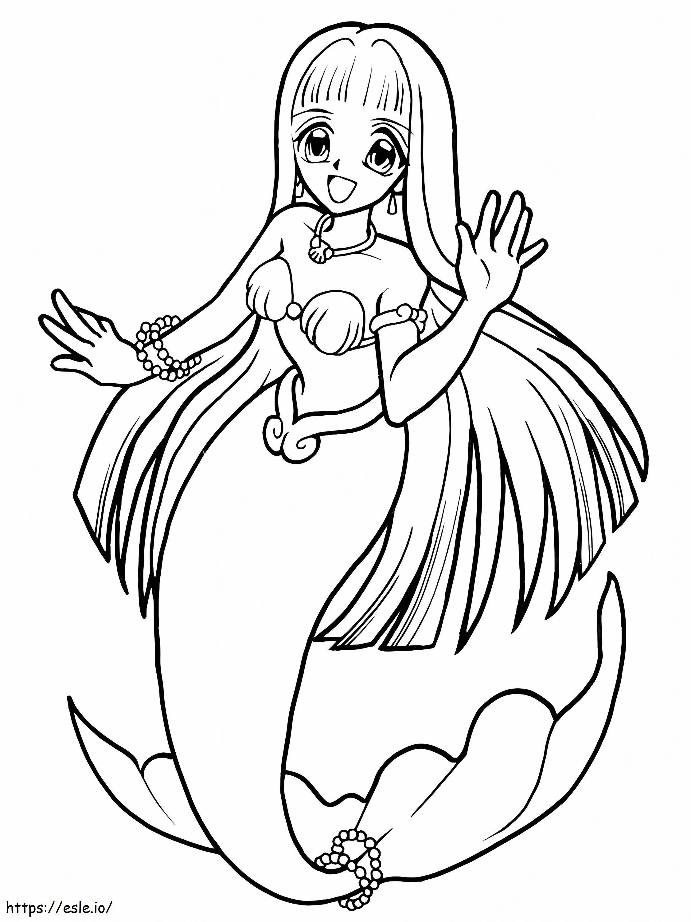 Friendly Mermaid coloring page