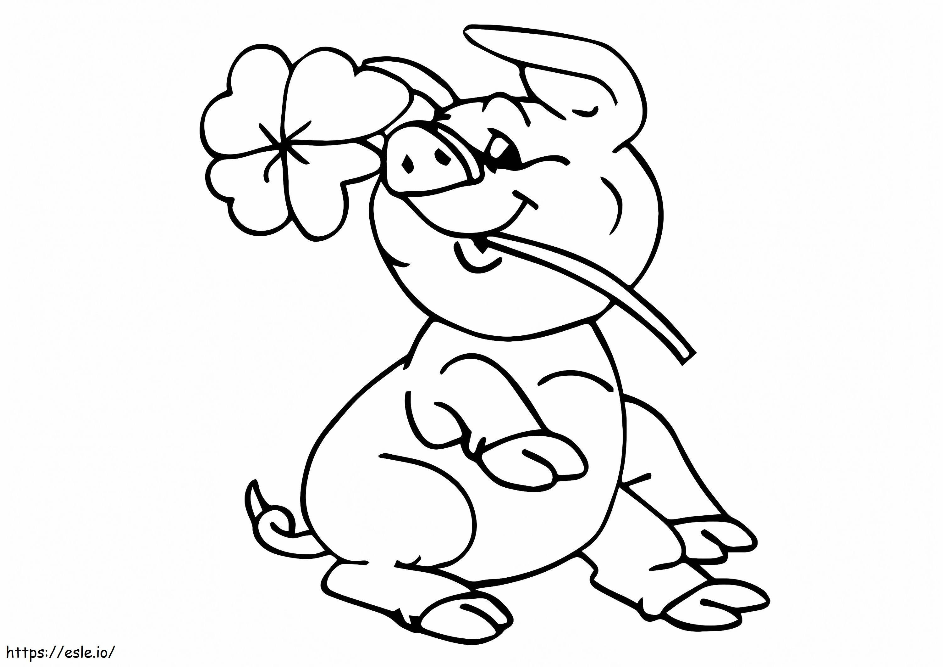 1530581945 The Pig With Four Leaf Clover A4 E1600446724727 coloring page