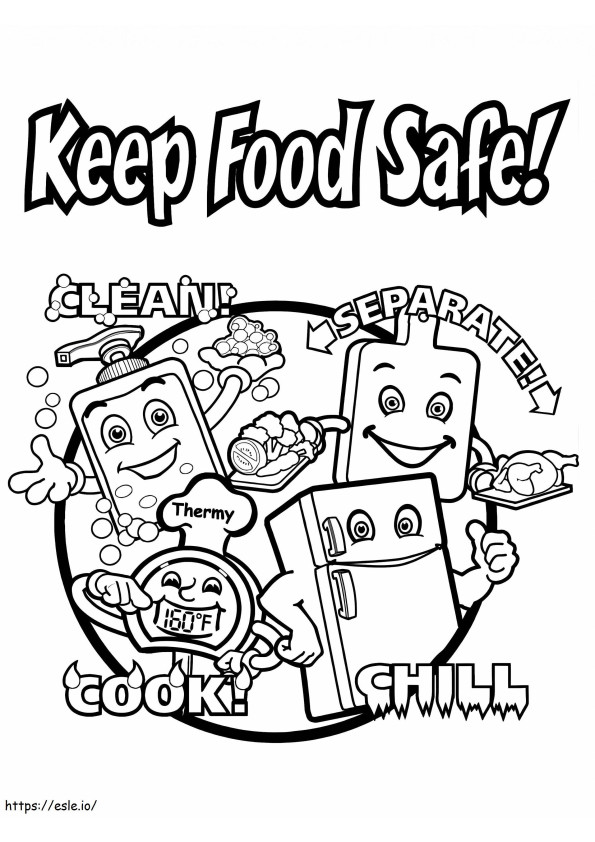 Keep Food Safe coloring page