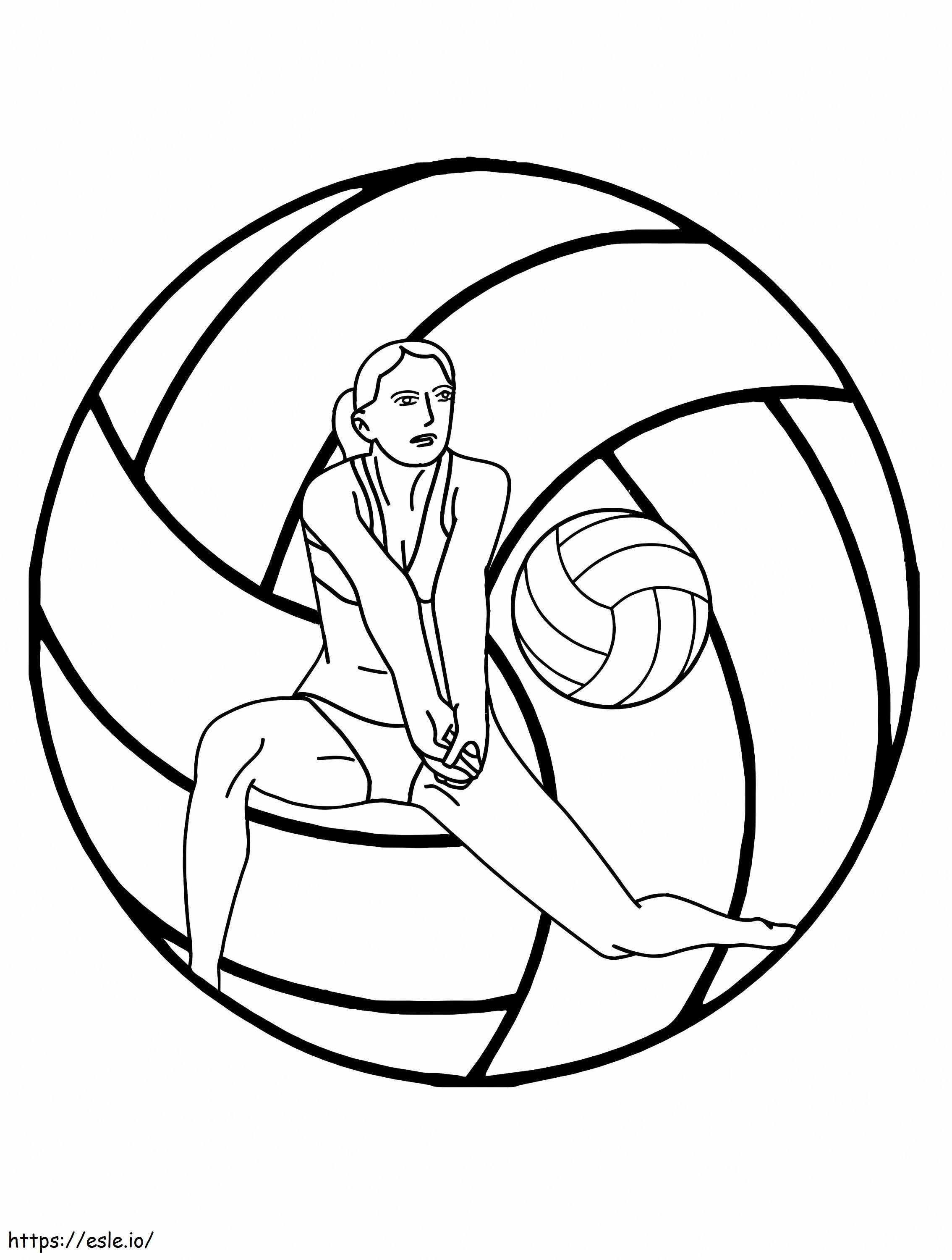 Coloriage Logo du tournoi de volley-ball à imprimer dessin
