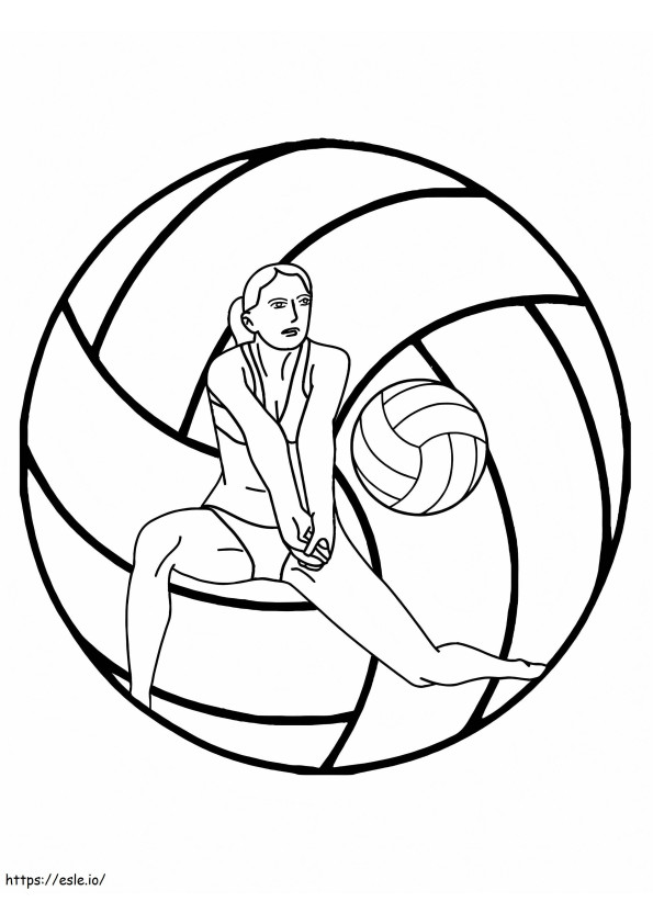 Coloriage Logo du tournoi de volley-ball à imprimer dessin