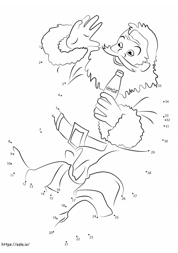 Santa Claus Drinking Soda Dot To Dots coloring page