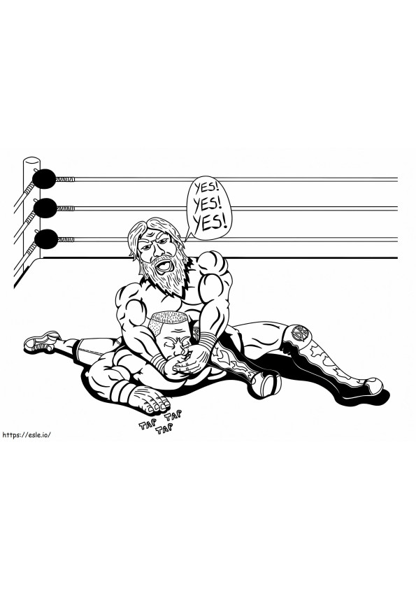 Coloriage John Cena dans le ring de lutte à imprimer dessin