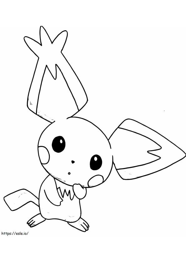 Point-Eared Pichu Is Surprised coloring page