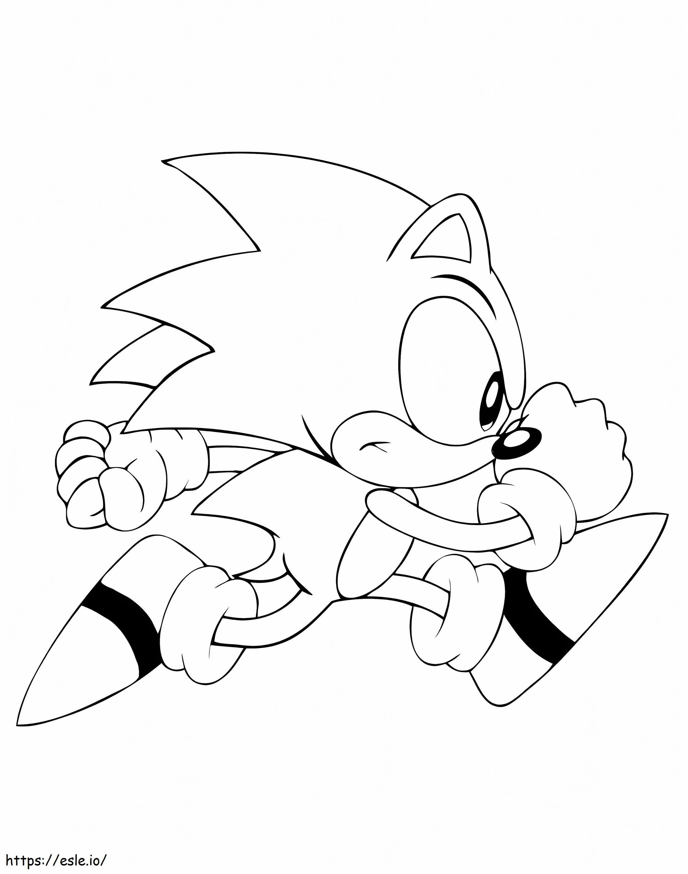 Sonic está corriendo para colorear