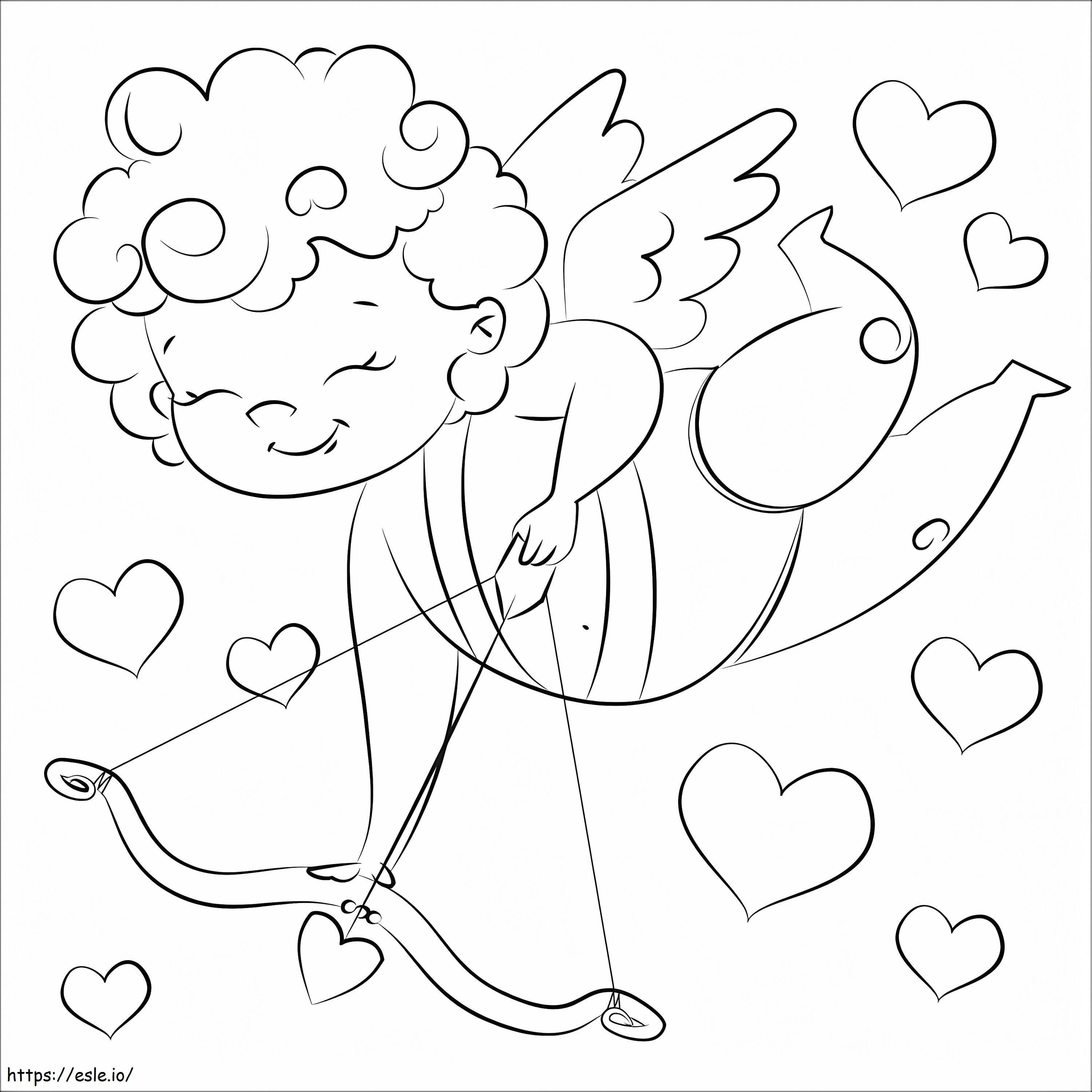 Happy Cupid coloring page