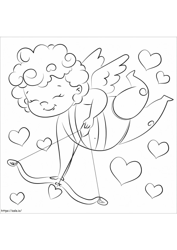 Cupido feliz para colorir