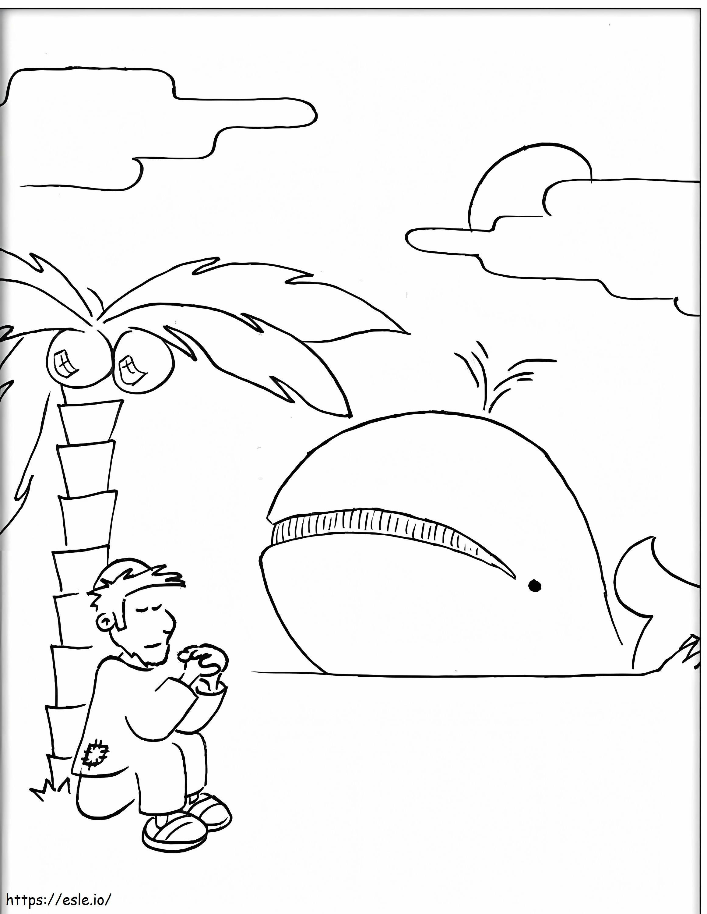 Jonas e a baleia 9 para colorir