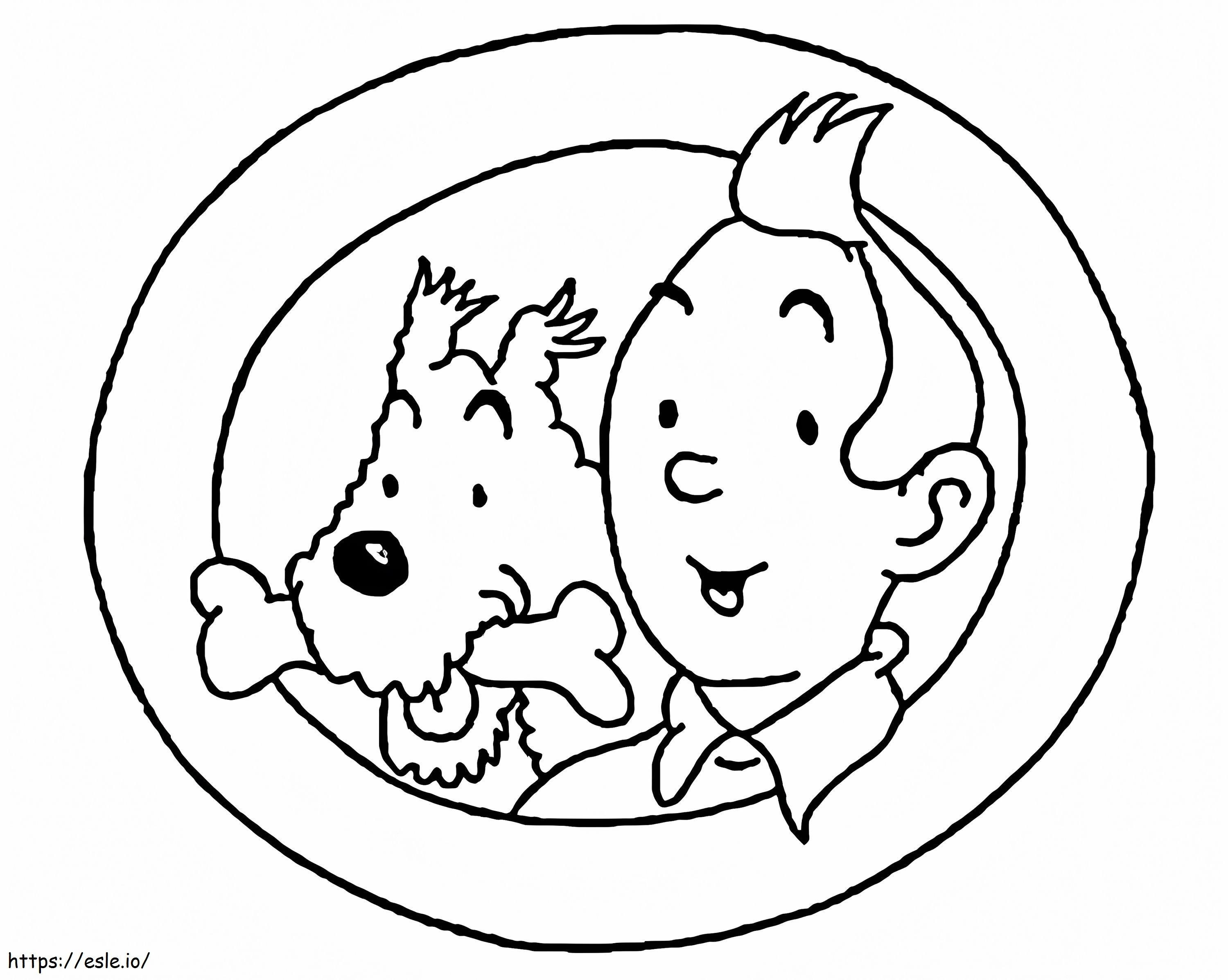 Coloriage Joyeux Tintin à imprimer dessin