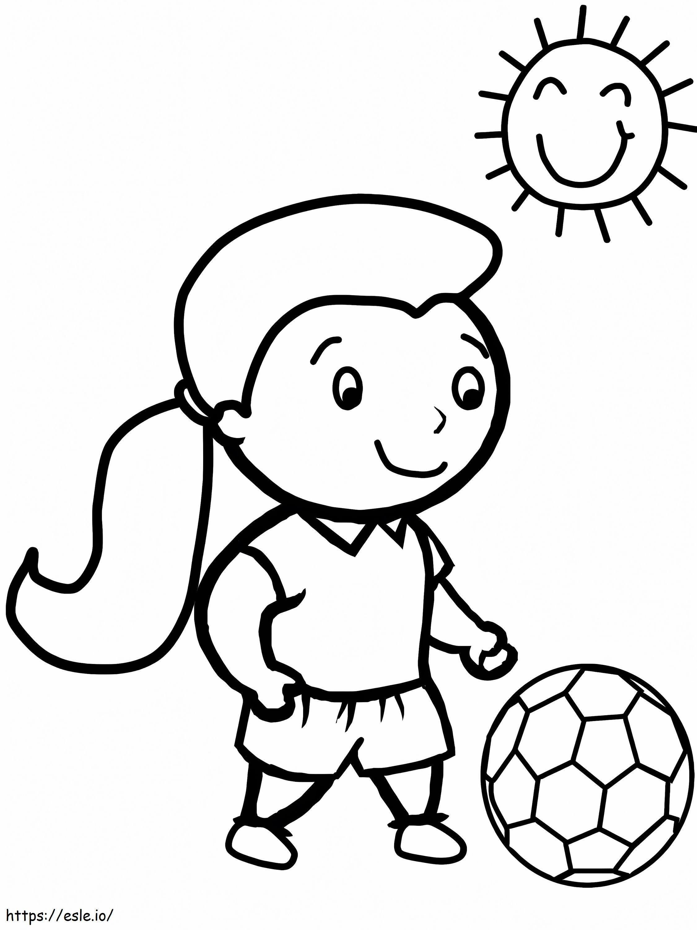 Menina jogando futebol 1 para colorir