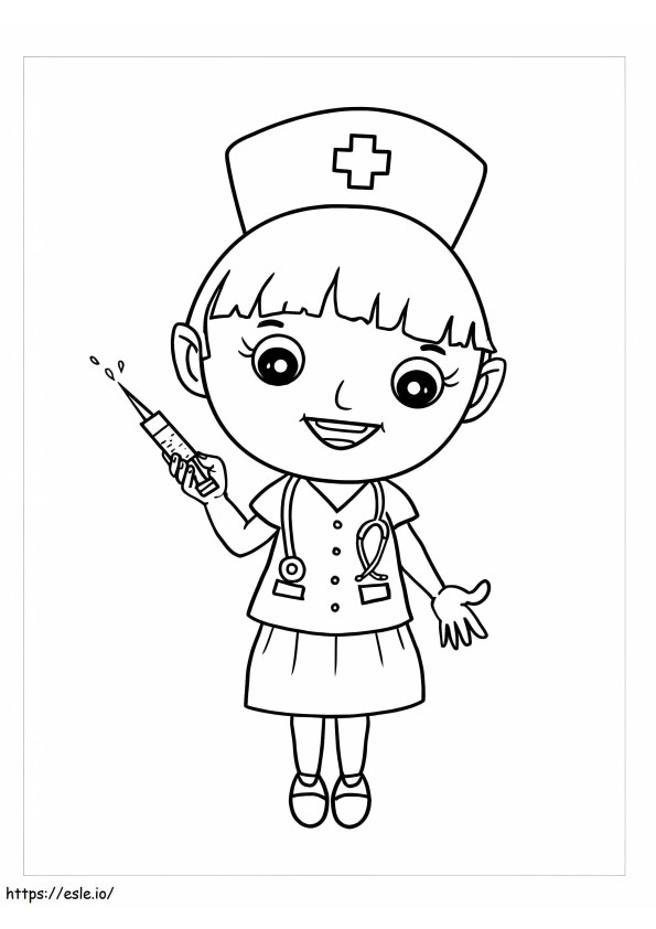 Zabawna podstawowa pielęgniarka kolorowanka