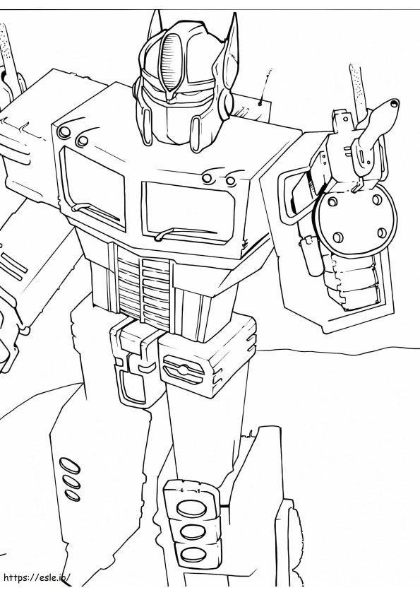 Arma de retenção Optimus Prime para colorir