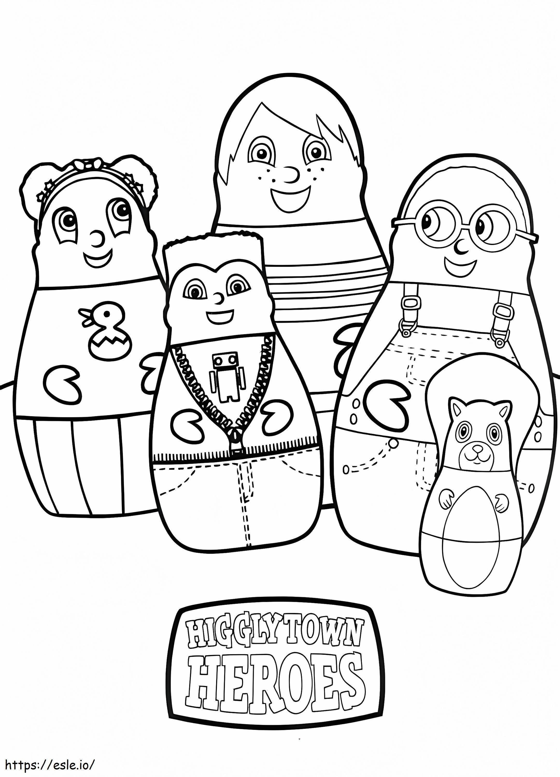 Personagens dos heróis de Higglytown para colorir