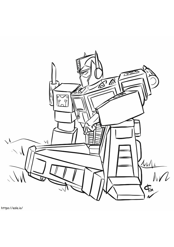 Optimus Prime Seated coloring page