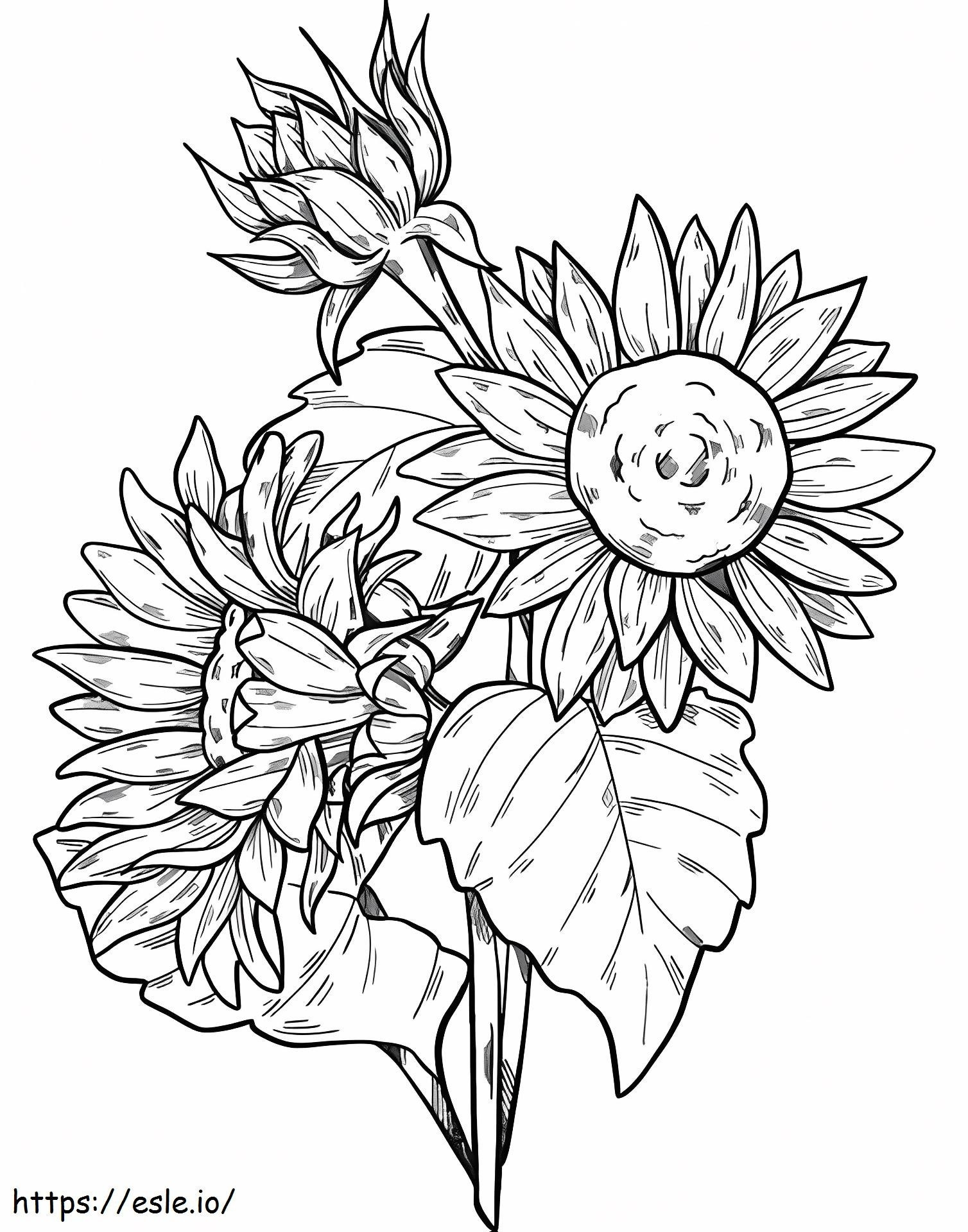 Sonnenblume 3 ausmalbilder