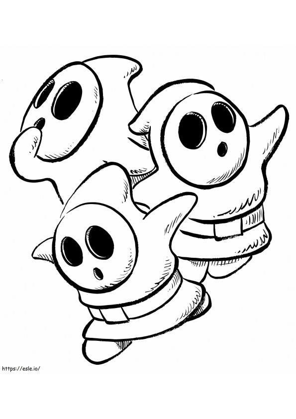 Shy Guys From Mario coloring page