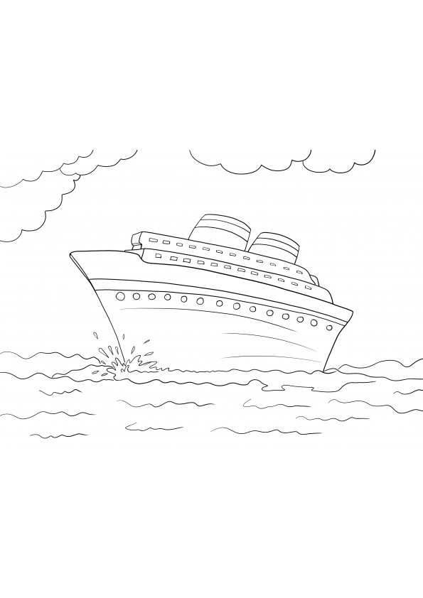 cruise at sea coloring and printing for free