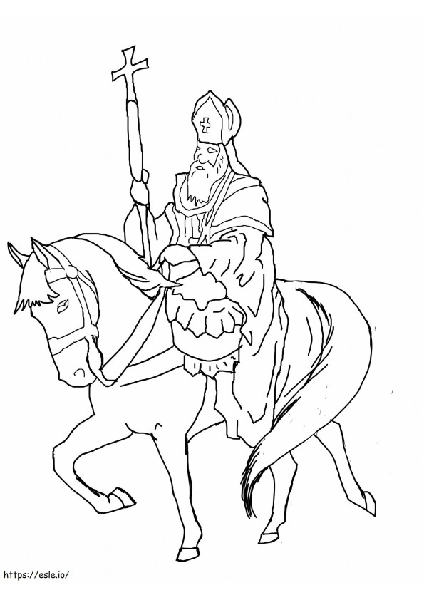 San Nicolás a caballo para colorear