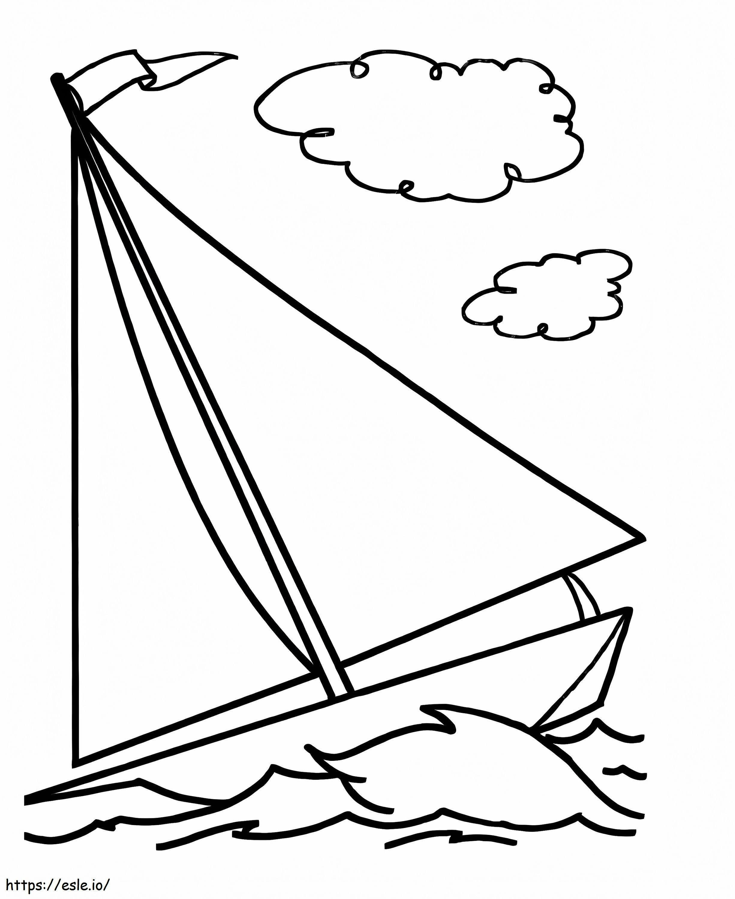 Sebuah Perahu Layar Gambar Mewarnai