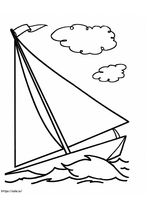 Een zeilboot kleurplaat