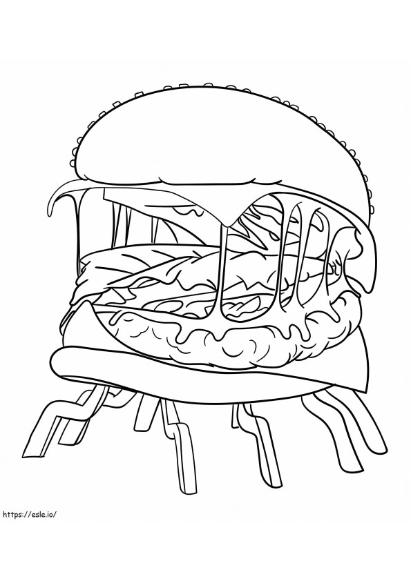 Monster Burger coloring page
