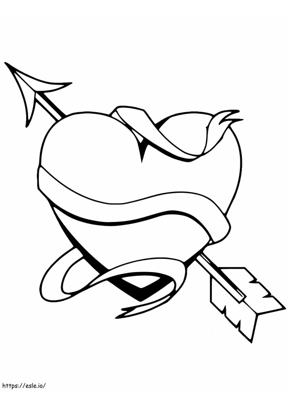 Heart And Arrow coloring page