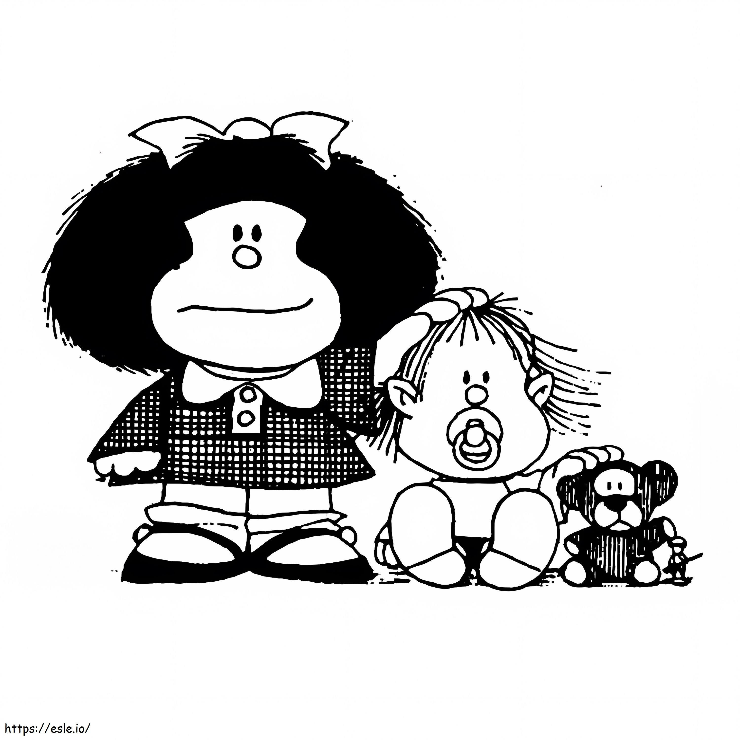 Mafalda 2 de colorat