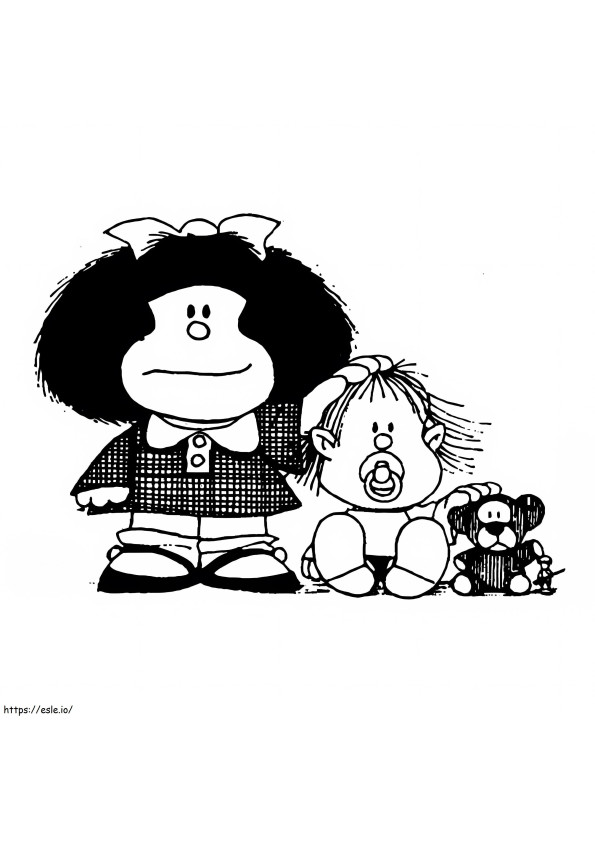 Mafalda 2 para colorear