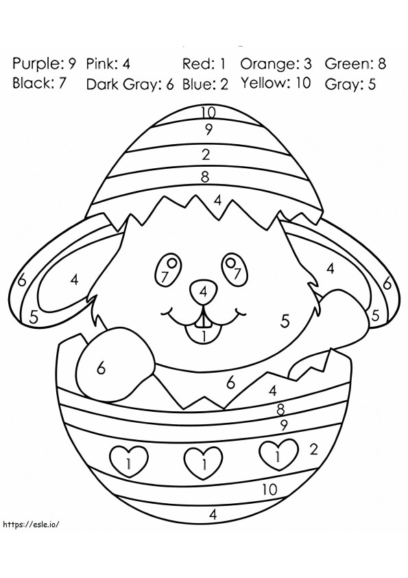Adorable Easter Bunny Color By Number coloring page