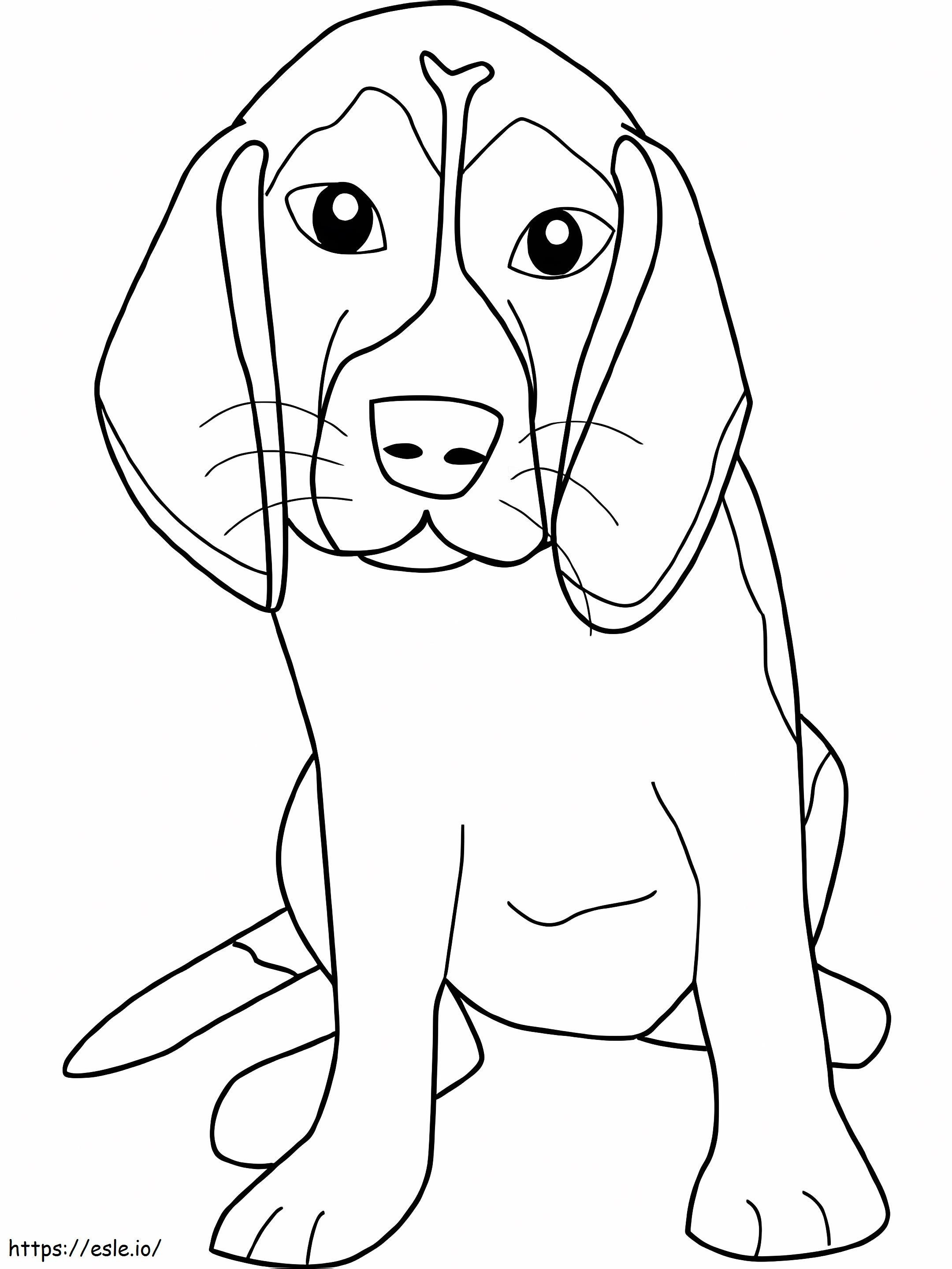 Coloriage Beagle drôle à imprimer dessin