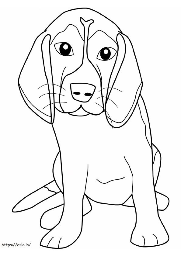 Coloriage Beagle drôle à imprimer dessin