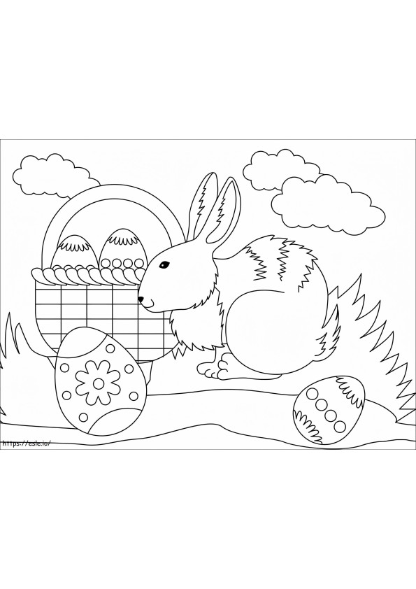 Coloriage Lapin de Pâques normal à imprimer dessin